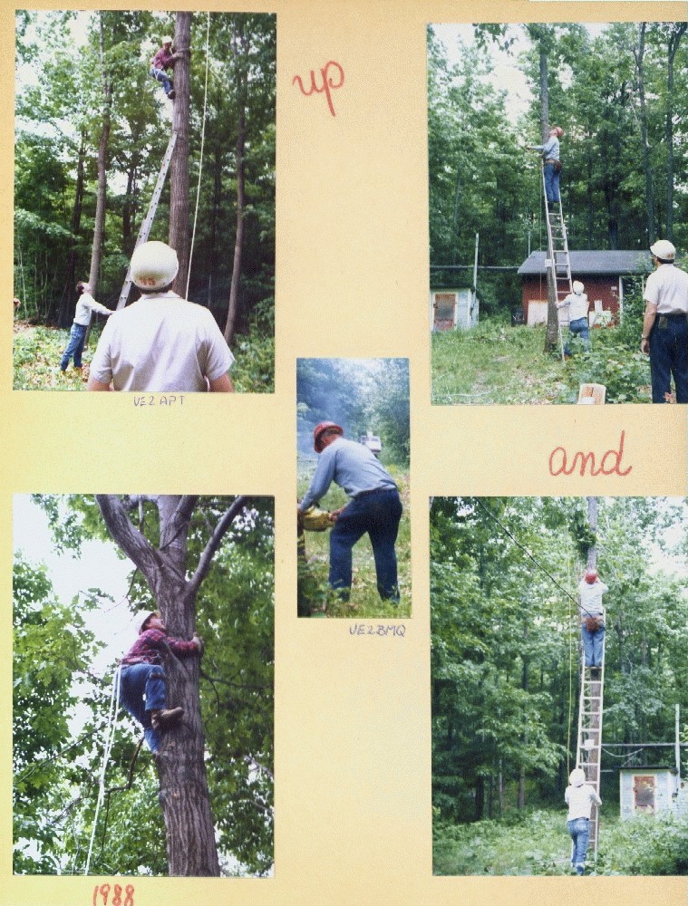 Work on the repeater site in 1988