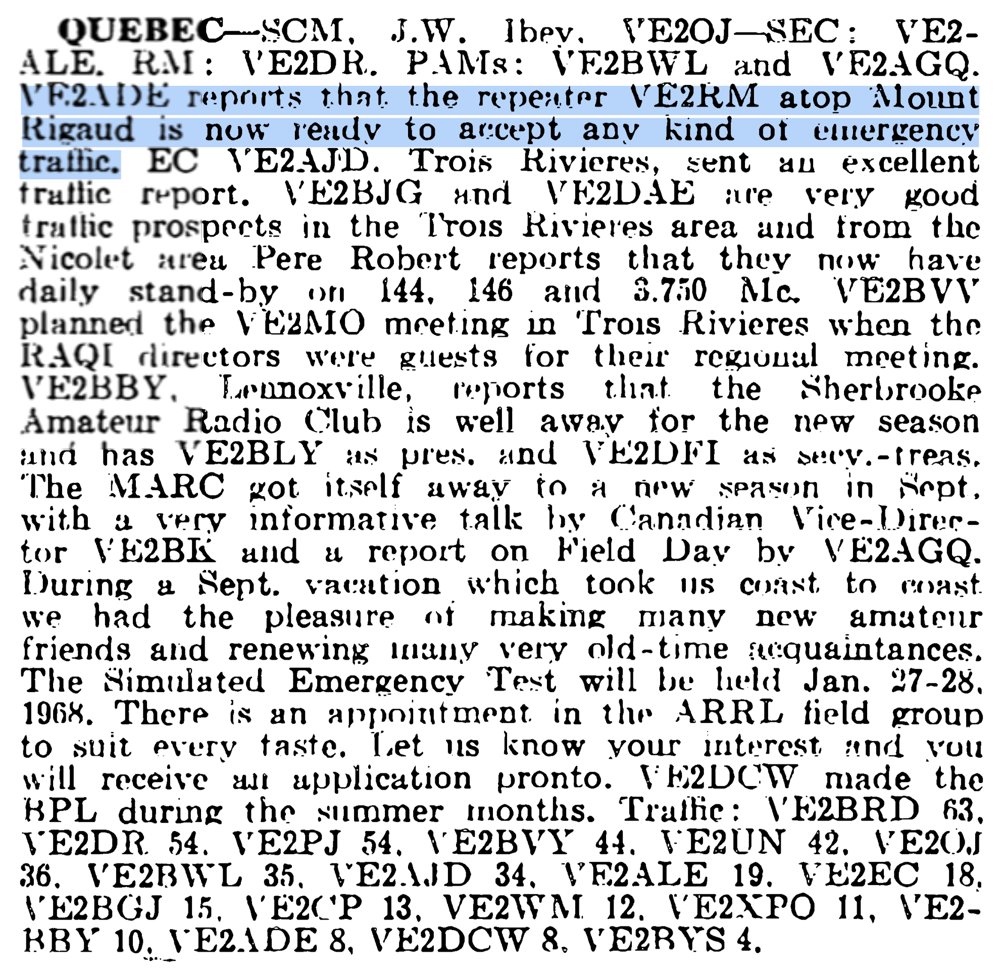 December, 1967, QST